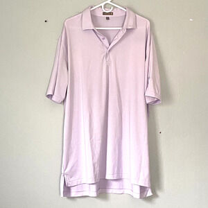 Peter Millar Shirt Mens XL Polo Summer Comfort Purple Stripe Golf Club Logo